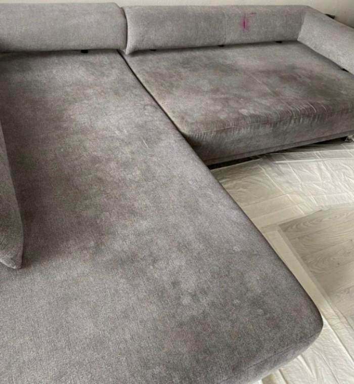Couch before deep cleaning