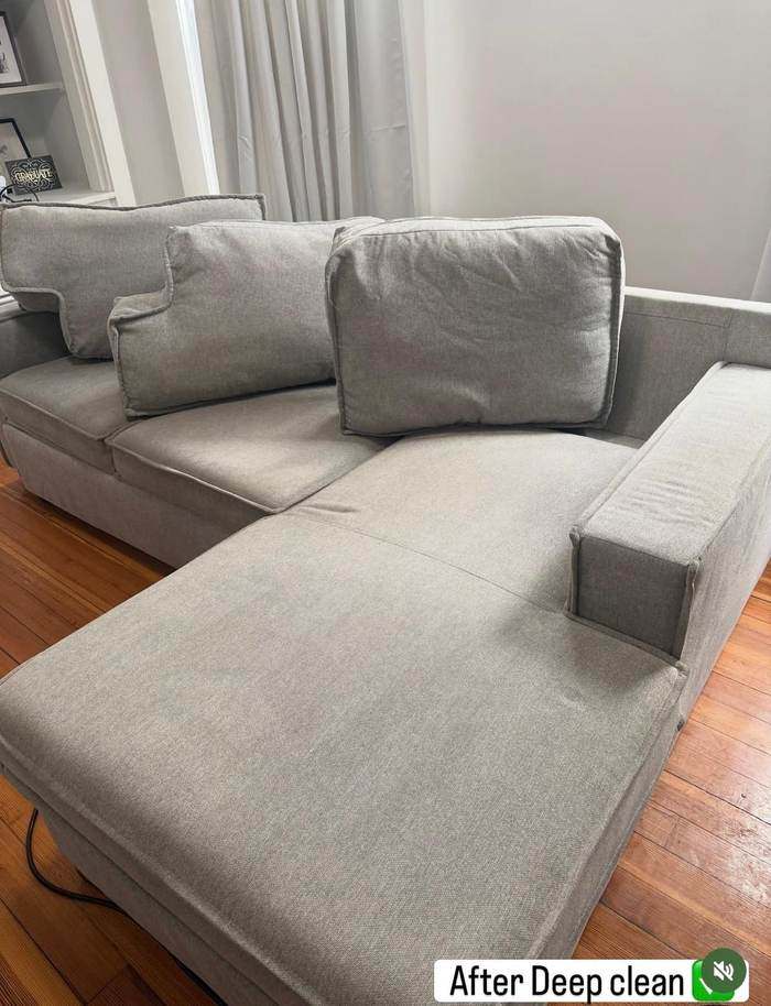 Couch after deep cleaning